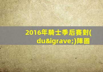 2016年騎士季后賽對(duì)陣圖