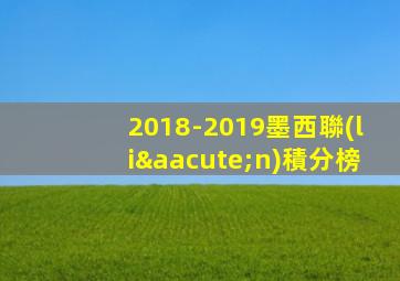 2018-2019墨西聯(lián)積分榜