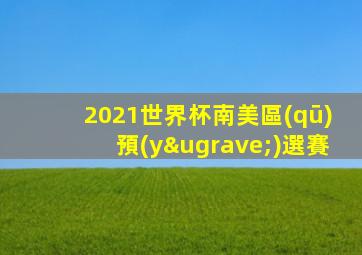 2021世界杯南美區(qū)預(yù)選賽