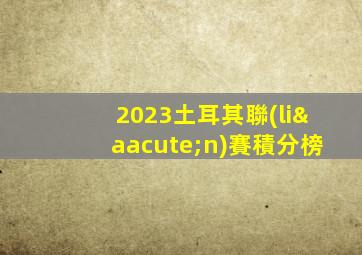 2023土耳其聯(lián)賽積分榜