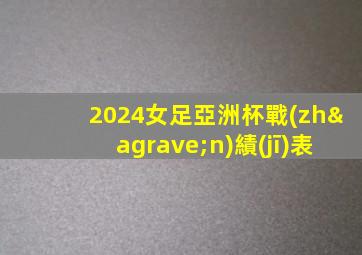 2024女足亞洲杯戰(zhàn)績(jī)表