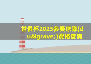 世俱杯2025參賽球隊(duì)資格查詢