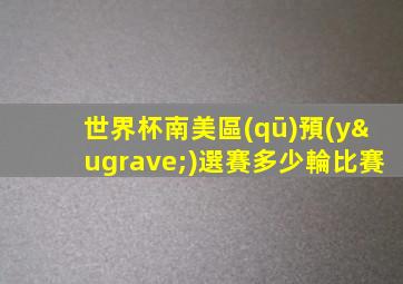 世界杯南美區(qū)預(yù)選賽多少輪比賽