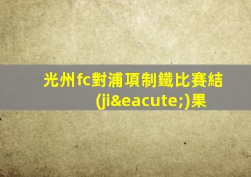 光州fc對浦項制鐵比賽結(jié)果