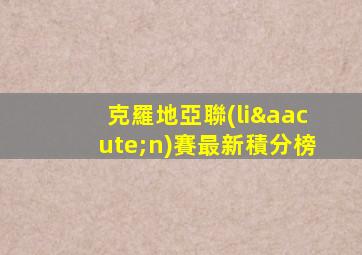 克羅地亞聯(lián)賽最新積分榜