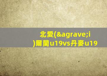北愛(ài)爾蘭u19vs丹麥u19
