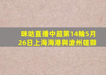 咪咕直播中超第14輪5月26日上海海港與滄州雄獅