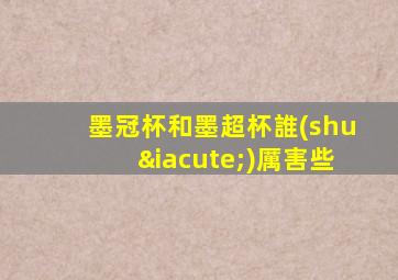 墨冠杯和墨超杯誰(shuí)厲害些