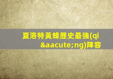 夏洛特黃蜂歷史最強(qiáng)陣容