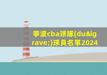 寧波cba球隊(duì)球員名單2024
