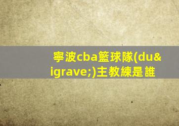 寧波cba籃球隊(duì)主教練是誰