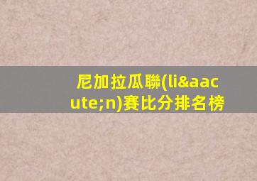 尼加拉瓜聯(lián)賽比分排名榜