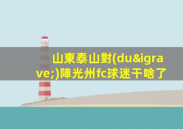 山東泰山對(duì)陣光州fc球迷干啥了