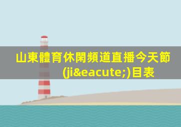 山東體育休閑頻道直播今天節(jié)目表