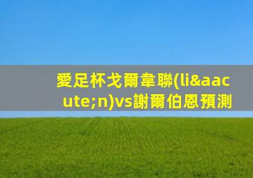愛足杯戈爾韋聯(lián)vs謝爾伯恩預測