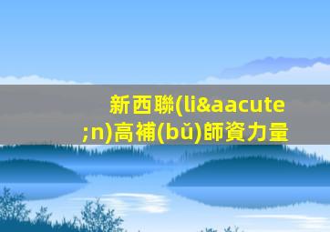 新西聯(lián)高補(bǔ)師資力量