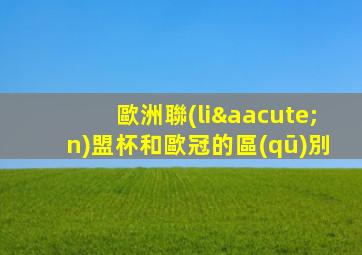 歐洲聯(lián)盟杯和歐冠的區(qū)別
