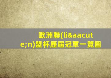 歐洲聯(lián)盟杯歷屆冠軍一覽圖