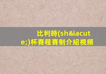 比利時(shí)杯賽程賽制介紹視頻