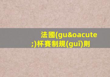 法國(guó)杯賽制規(guī)則