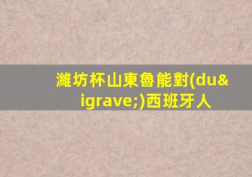 濰坊杯山東魯能對(duì)西班牙人