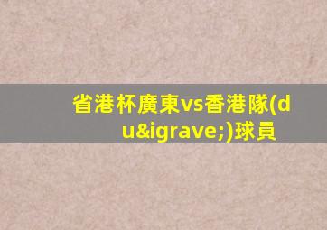 省港杯廣東vs香港隊(duì)球員