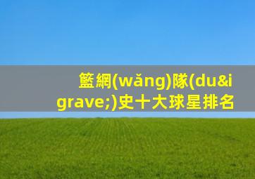 籃網(wǎng)隊(duì)史十大球星排名