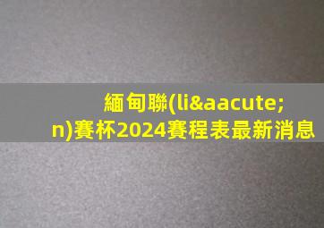緬甸聯(lián)賽杯2024賽程表最新消息