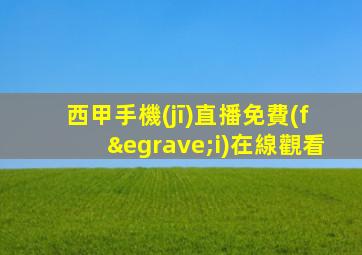 西甲手機(jī)直播免費(fèi)在線觀看
