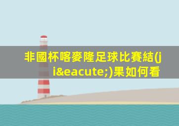 非國杯喀麥隆足球比賽結(jié)果如何看