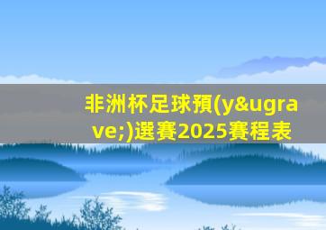 非洲杯足球預(yù)選賽2025賽程表